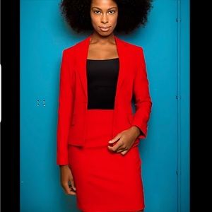 OppoSuits Red Ruby Suit matching set suit jacket pencil skirt 2 piece